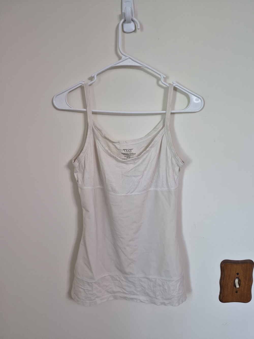 Yummie Tummie Tank By Heather Thomson Cream Spaghetti-Strap Camisole Size Large